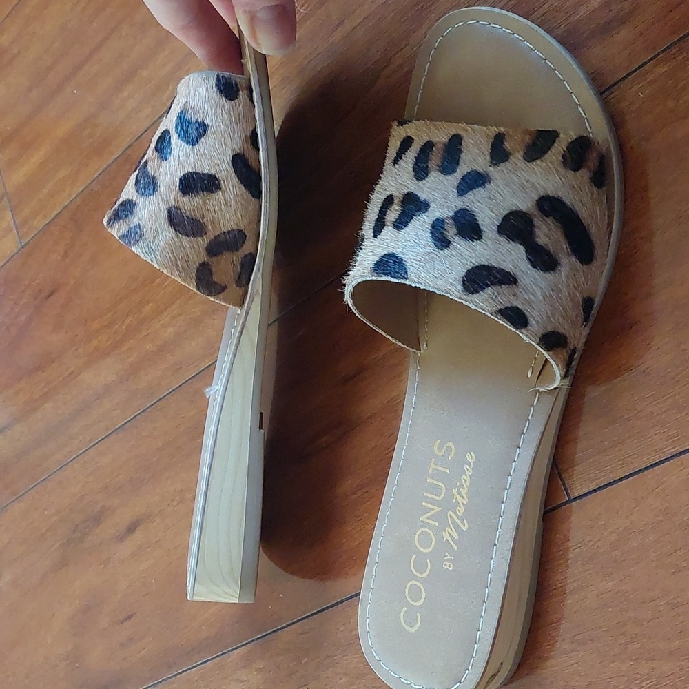 Coconuts by Matisse Cabana leopard print cowhair sandal - Picture 2 of 7